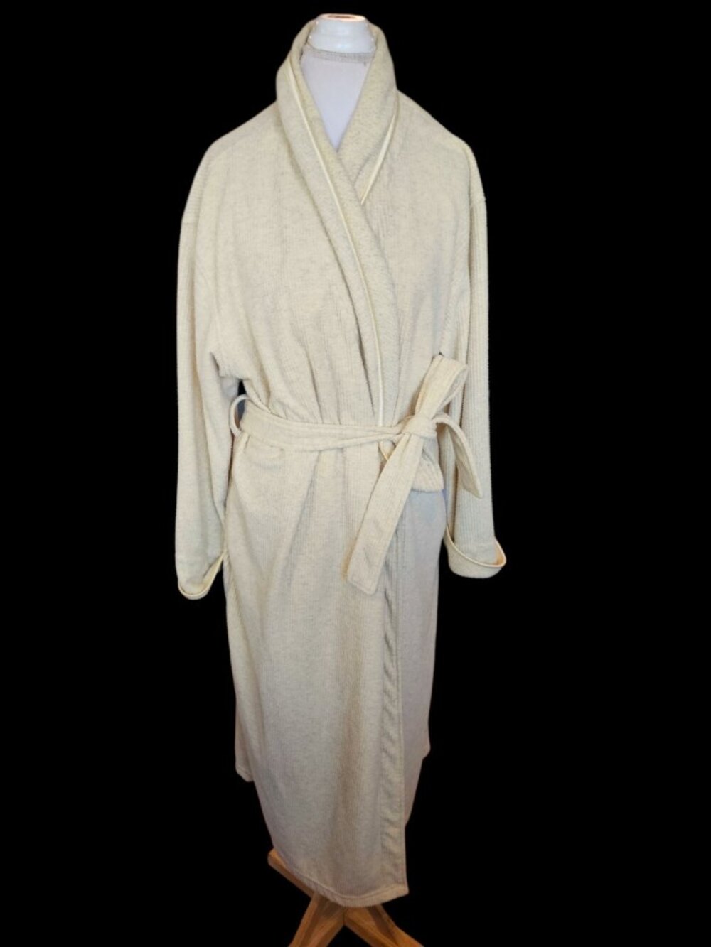 90s Cherokee Yellow Long Robe Fleece Ribbed Womens Size L/XL